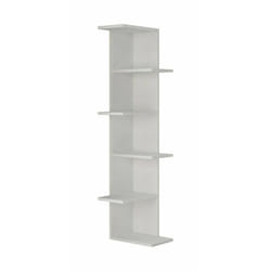 Libreria Bud, Scaffale da ufficio, Mobile portalibri, Biblioteca, 37x24h141 cm, Bianco - Dmora