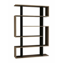 Libreria Agamermis, Scaffale da ufficio, Mobile portalibri, Biblioteca, 110x26h161 cm, Quercia e Antracite - Dmora