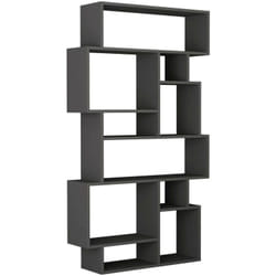 Libreria Casimira, Scaffale da ufficio, Mobile portalibri, Biblioteca, 96x26h169 cm, Antracite - Dmora
