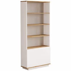 LIBRERIA - Scaffale da ufficio, Mobile portalibri, Biblioteca, 75x27h168 cm, Quercia e Bianco. STRUTTURA E UTILIZZO - Mobile ...