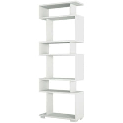 Libreria Doralice, Scaffale da ufficio, Mobile portalibri, Biblioteca, 60x20h165 cm, Bianco - Dmora