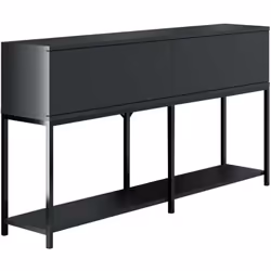 CREDENZA - Buffet da soggiorno, Madia da salotto, Dispensa da cucina, 150x30h80 cm, Antracite e Nero. STRUTTURA E UTILIZZO - ...