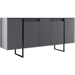 Credenza Arta, Buffet da soggiorno, Madia da salotto, Dispensa da cucina, 160x35h80 cm, Antracite e Nero - Dmora