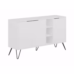 CREDENZA - Buffet da soggiorno, Madia da salotto, Dispensa da cucina, 142x36h83 cm, Bianco. STRUTTURA E UTILIZZO - Mobile da ...