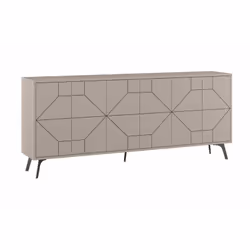 CREDENZA - Buffet da soggiorno, Madia da salotto, Dispensa da cucina, 184x35h77 cm, Cemento. STRUTTURA E UTILIZZO - Mobile da ...