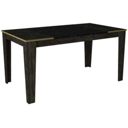 Tavolo fisso Asciano, Ripiano da cucina, Consolle per sala da pranzo, Ripiano rettangolare fisso, 145x85h76 cm, Nero e Oro - Dmora