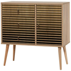 Cassettiera Ailanto, Settimino multiuso, Comò camera da letto, Mobile con cassetti, 90x40h90 cm, Quercia - Dmora