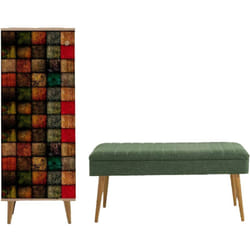 Dmora - Mobile da ingresso Podgorica, Entratina appendiabiti, Composizione per atrio, Consolle portaoggetti multifunzione, 50x38h135 cm, Quercia e