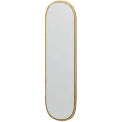 Dmora - Specchio Korban, Specchiera, Articolo d'arredo a muro, Decorazione con specchio, 40x2h120 cm, Rovere