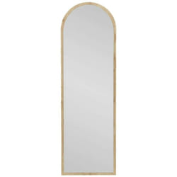 Dmora - Specchio Artus, Specchiera, Articolo d'arredo a muro, Decorazione con specchio, 50x2h160 cm, Rovere