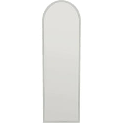 Dmora - Specchio Artus, Specchiera, Articolo d'arredo a muro, Decorazione con specchio, 50x2h160 cm, Bianco