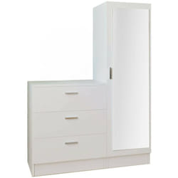 Dmora - Mobile da ingresso Jaime, Entratina appendiabiti, Composizione per atrio, Consolle portaoggetti multifunzione, 60x47h72 cm, Bianco