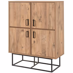 CREDENZA - Buffet da soggiorno, Madia da salotto, Dispensa da cucina, 93x36h115 cm, Quercia e Nero. STRUTTURA E UTILIZZO - Mo ...