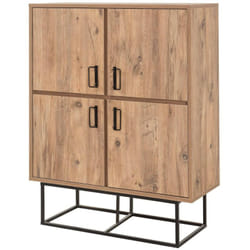 Dmora - Credenza Katmandu, Buffet da soggiorno, Madia da salotto, Dispensa da cucina, 93x36h115 cm, Quercia e Nero
