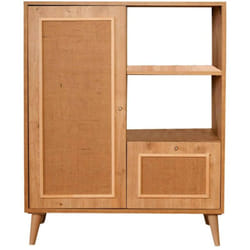 Credenza Jingu, Buffet da soggiorno, Madia da salotto, Dispensa da cucina, 90x40h110 cm, Quercia - Dmora