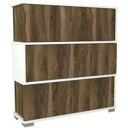 Scarpiera Astrubale, Mobile portascarpe, Armadio da ingresso multiuso, Mobiletto per calzature, 90x30h93 cm, Bianco e Noce - Dmora
