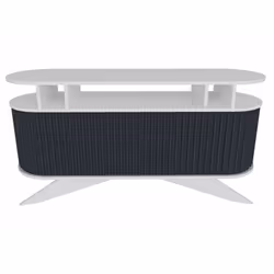 CREDENZA - Buffet da soggiorno, Madia da salotto, Dispensa da cucina, 150x43h75 cm, Bianco e Antracite. STRUTTURA E UTILIZZO ...