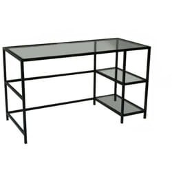 Dmora - Scrivania Ameglia, Scrittoio multiuso, Tavolo per ufficio porta pc, Piano di lavoro, 130x60h75 cm, Nero