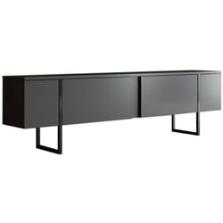 Mobile porta tv Abishia, Credenza da soggiorno, Armadio basso per tv, Base parete attrezzata, 180x30h50 cm, Antracite e Nero - Dmora