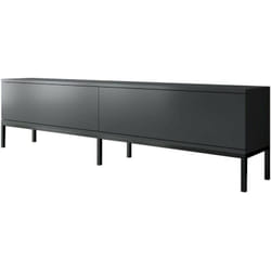 Mobile porta tv Espero, Credenza da soggiorno, Armadio basso per tv, Base parete attrezzata, 180x30h47 cm, Antracite e Nero - Dmora