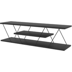 Mobile porta tv Desdemona, Credenza da soggiorno, Armadio basso per tv, Base parete attrezzata, 120x30h33 cm, Antracite e Grigio - Dmora