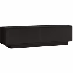 MOBILE PORTA TV - Credenza da soggiorno, Armadio basso per TV, Base parete attrezzata, 140x36h38 cm, Nero. STRUTTURA E UTILIZ ...
