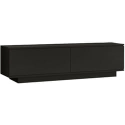Dmora - Mobile porta tv Goro, Credenza da soggiorno, Armadio basso per tv, Base parete attrezzata, 140x36h38 cm, Nero