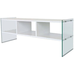 Dmora - Mobile porta tv Winifred, Credenza da soggiorno, Armadio basso per tv, Base parete attrezzata, 120x35h45 cm, Bianco