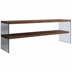 MOBILE PORTA TV - Credenza da soggiorno, Armadio basso per TV, Base parete attrezzata, 120x35h45 cm, Noce Scuro. STRUTTURA E  ...
