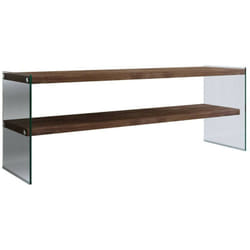 Mobile porta tv Italia, Credenza da soggiorno, Armadio basso per tv, Base parete attrezzata, 120x35h45 cm, Noce Scuro - Dmora