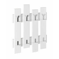 Dmora - Appendiabiti Astratto, Attaccapanni, Portabiti multiuso, Appendiabiti da parete, 64x4 h79 cm, Bianco