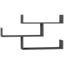 MENSOLA - Scaffale, Ripiano a muro, Scaffalatura multiuso, 122x22h67 cm, Antracite. STRUTTURA E UTILIZZO - Mensola da parete ...