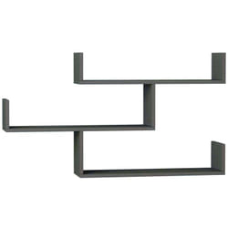 Mensola Amang, Scaffale, Ripiano a muro, Scaffalatura multiuso, 122x22h67 cm, Antracite - Dmora