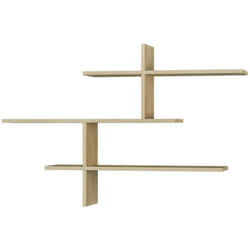Dmora - Mensola Antani, Scaffale, Ripiano a muro, Scaffalatura multiuso, 123x22h81 cm, Quercia