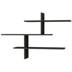 Dmora - Mensola Antani, Scaffale, Ripiano a muro, Scaffalatura multiuso, 123x22h81 cm, Antracite
