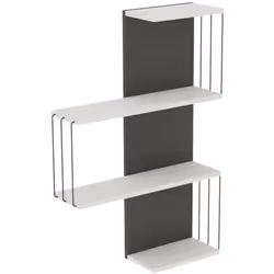 MENSOLA - Scaffale, Ripiano a muro, Scaffalatura multiuso, 64x19h96 cm, Bianco e Antracite. STRUTTURA E UTILIZZO - Mensola da ...