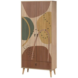 Guardaroba 2 ante Atomic, Mobile camera da letto, Cabina armadio portabiti, Armadio appendiabiti, 80x45h190 cm, Multicolore - Dmora