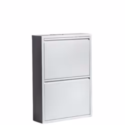 SCARPIERA - Mobile portascarpe in metallo, Armadio da ingresso multiuso, Mobiletto per calzature, 50x15h71 cm, Bianco. STRUTT ...