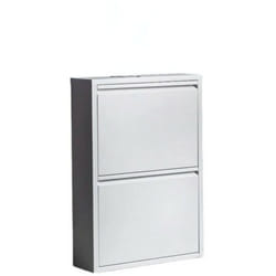 Scarpiera Igina, Mobile portascarpe in metallo, Armadio da ingresso multiuso, Mobiletto per calzature, 50x15h71 cm, Bianco - Dmora