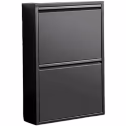 SCARPIERA - Mobile portascarpe in metallo, Armadio da ingresso multiuso, Mobiletto per calzature, 50x15h71 cm, Nero. STRUTTUR ...