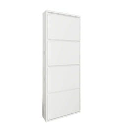 Scarpiera Axe, Mobile portascarpe in metallo, Armadio da ingresso multiuso, Mobiletto per calzature, 50x15h138 cm, Bianco - Dmora