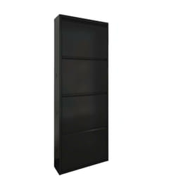 Dmora - Scarpiera Axe, Mobile portascarpe in metallo, Armadio da ingresso multiuso, Mobiletto per calzature, 50x15h138 cm, Nero