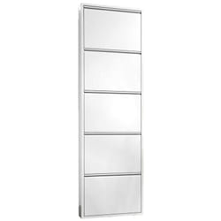 Scarpiera Afrend, Mobile portascarpe in metallo, Armadio da ingresso multiuso, Mobiletto per calzature, 50x15h172 cm, Bianco - Dmora