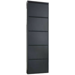 Scarpiera Afrend, Mobile portascarpe in metallo, Armadio da ingresso multiuso, Mobiletto per calzature, 50x15h172 cm, Nero - Dmora