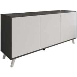 Credenza Annina, Buffet da soggiorno, Madia da salotto, Dispensa da cucina, 154x40h72 cm, Antracite e Bianco - Dmora