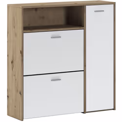 MOBILE DA INGRESSO - Entratina appendiabiti, Composizione per atrio, Consolle portaoggetti multifunzione, 92x27h94 cm, Rovere ...