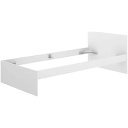 Dmora - Letto singolo Haikui, Sommier per camera da letto, Giroletto per stanza, Struttura porta materasso, 96x195 h67 cm, Bianco