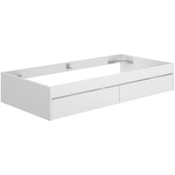 Letto singolo Neki, Sommier per camera da letto, Giroletto per stanza, Struttura porta materasso, 96x195 h40 cm, Bianco - Dmora