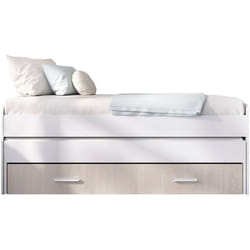 Letto per bambini Auguste, Lettino per cameretta, Set camera da letto, Struttura porta materasso, 200x98 h70 cm, Bianco e Rovere - Dmora