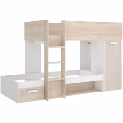COMPOSIZIONE CAMERA DA LETTO - Stanza da letto completa, Cameretta per bambini, Set per arredo a ponte, 246x112 h150 cm, Bian ...
